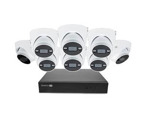 Swann AdvancedX Home Security Camera System, 16Channel 8Dome Cams,POE Cat5e NVR 4K HD Video with 2TB HDD,Indoor or Outdoor Wired Surveillance CCTV,Color Night Vision,Heat Motion Detection,LED Lights