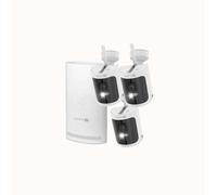 Swann AllSecure 4K Wireless Security System with 3 x Wire-Free Cameras & 3 x Rechargeable Batteries, NVR Tower, Always Charged, Always Secure - AS4K800SD3