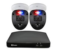 Swann Home DVR Security Camera System with 1TB HDD, 2 Camera 4 Channel, 1080p Full HD Video, Indoor & Outdoor Wired CCTV, Colour Night Vision, Heat Motion Detection, Spotlights, Flashing Lights