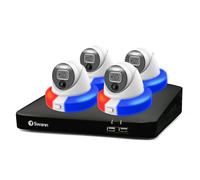 Swann Home DVR Security Camera System with 1TB HDD, 4 Dome Camera 8 Channel, 1080p Full HD Video, Indoor & Outdoor Wired CCTV, Colour Night Vision, Heat Motion Detection, Spotlights, Flashing Lights
