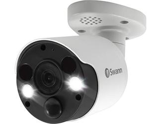 Swann Security CCTV 4K Thermal Sensing Bullet IP Security Camera with Face Recognition, Spotlights, and 2-Way Audio - Single Pack