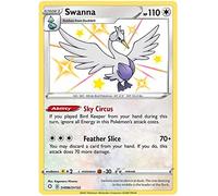 Swanna SV096/SV122 Shiny Rare Pokemon Card (Shining Fates) + 1x TitanCards® Toploader