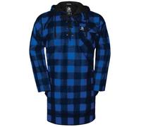 Swanndri Original Lace Front Bush Shirt Blue/Black Check - 475gsm pure wool makes it exceptionally wind and water resistant., Far quieter than most synthetic fabrics.