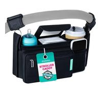 SWANOO Stroller Organizer with Cup Holders: Non-Skid Strap"FITS All" Strollers, Mirror, Storage Space for Phone, Wallet, Toys