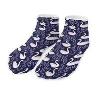 Swans Cute Pattern Men's Ankle Low Socks 1 Pair No Show Sock Low-Cut Athletic Socks for Women