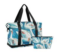 Swan's Down Robin Blue Travel Bags Gym Sports Bag Shoulder Bag with Adjustable Training Strap Multifunctional, Swan's Down, Robin Blue, 1 Size, Swan's down, Robin Blue, 1 size