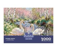 Swans Frolic in The Forest Jigsaw Puzzles for Adults Interesting Puzzle Game 1000 Jigsaws Brain Challenge for Adults Gifts 52x38cm/1000pcs