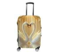 Swans in Love Suitcase Cover Travel Luggage Protector Elastic Washable Baggage Covers Fits 19-32 Inch