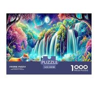 Swans in Paradise Jigsaw Puzzles 1000 Piece - Waterfall Scene with Cat Challenging Puzzles, for Men And Women Great Gift Idea52x38cm/1000pcs