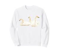 Swans In Snow Beautiful Bird Lover Wildlife Sweatshirt
