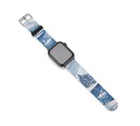 Swans On Lake In Snowy Mountains Silicone Watch Strap Compatible with IWatch Adjustable Sports Band Unisex 42mm/44mm