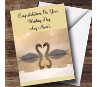 Swans Personalised Wedding Day Card | Wedding Card | On Your Wedding Day