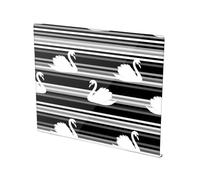 Swans Stripes White Pattern Acrylic Cutting Board with Counter Lip Non Slip Clear Baking Cutting Board for Protecting Countertops Large Size 16”×13”