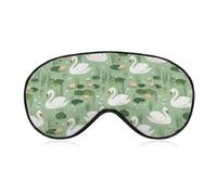 Swans Swimming Flower Funny Eye Mask for Sleep with Adjustable Strap Blocks Light Eye Shade Cover