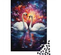 Swans Water Reflection Jigsaw Puzzle, 1000 Pcs For Adults