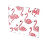 Swans White Print Acrylic Cutting Board with Counter Lip Non Slip Clear Cooking Board for Protecting Countertops Large Size 16”×13”