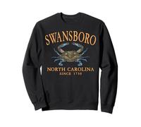 Swansboro North Carolina Blue Crab Since 1730 Arched Orange Sweatshirt