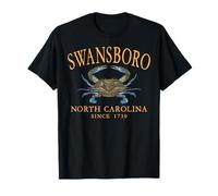 Swansboro North Carolina Blue Crab Since 1730 Arched Orange T-Shirt