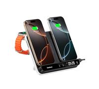 SwanScout 710A Dual Phone Charger, 30W Charging Station for iPhone 16/15/14/13/12/11/8, for Apple Watch 10/9/8/7/Ultra 2&AirPods 4, Wireless Charger for 2 Phone