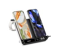 SwanScout Charging Station for Fitbit Versa 4/3/Sense 2/Pixel Watch 3/2(Not for Pixel Watch 4/1), Dual Wireless Charger for Google 9 Pro Fold/9/8/7/6/5/iPhone Air/17/16, Buds Pro 2,SwanScout 710G2