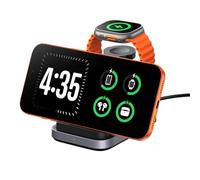 SwanScout Foldable 3 in 1 Wireless Charging Station for iPhone Air/17/16/15/14, for Apple Watch Ultra 3/11/10/SE 3 & AirPods 4/Pro 3, Horizontal Charging Only, SwanScout 713A (No Adapter)