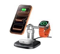 SwanScout Magnetic Wireless Charger for iPhone, 3 in 1 Charging Station for iPhone 17/Air/16/15/14/13/12, Charging Stand for Apple Watch Ultra 3/11/10/9/8/7/6, AirPods, SwanScout 712M (No Adapter)