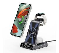 SwanScout Wireless Charger Stand for Google Pixel Watch 3/2/Fitbit Versa 4/3 (Not for Pixel Watch 4/1), 3 in 1 Charging Station for Pixel 10a/10 Pro/10 Pro XL/10/9/9a/8a/8/7/6/5/4/Buds, No Adapter