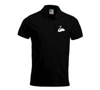Swansea 1960s Retro Football Polo Embroidered Logo Black