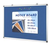 Swansea Fabric Pin Board Felt Bulletin Boards Blue Noticeboard for Home Office School,with Fixing,60x45cm