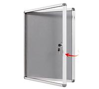 Swansea Lockable Notice Board Wall Pins Display Case for Photo Information Message with Aluminium Frame,Gray, 49x36cm(2xA4)