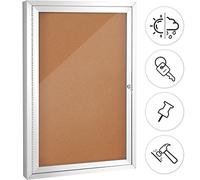 Swansea Outdoor Enclosed Cork Bulletin Board Weatherproof Display Cases Tamperproof Notice Poster Memo Board with Aluminum Frame,36x24 inches