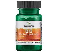 Swanson, B12 Methylcobalamin, 5000mcg, Depot, 1 Tablet Every 10 Days, 60 Vegan Tablets, High Dose, Vegetarian, Soy Free, Gluten Free, Non GMO