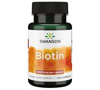 Swanson, Biotin, 5000mcg, 100 Capsules, High-Dose, Lab-Tested, Gluten-Free, Soy-Free, GMO-Free