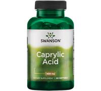 Swanson, Caprylic Acid, 600mg, High Dose, 60 Softgels, High Dose, Lab Tested, Soy Free, Gluten Free, Non-GMO