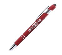 Swanson Christian Products Faith Over Fear | Black Ink Retractable Ballpoint Pen | Touch-Screen Stylus Tip | Religious Gift for Men and Women With Gift Box | Red
