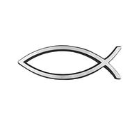 Swanson Christian Supply 56475 Auto Emblem 3D Fish Large Silver
