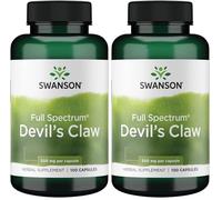 Swanson, Full Spectrum Devil's Claw, 500mg, High-Dose, 100 Capsules, SOYA-Free, Gluten-Free, GMO-Free (Pack of 2)