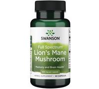 Swanson Full Spectrum Lion's Mane Mushroom 500 mg 60 Capsules, Mental Wellbeing