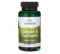 Swanson - Ginger & Turmeric Complex | Botanical Duo for Joint Comfort & Digestive Support | Full Root Blend - 60 Capsules