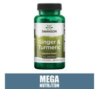 Swanson Ginger & Turmeric Stomach Health & Comfort | Herbal Support 60 Capsules