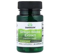 Swanson Ginkgo Biloba Cognition Circulation 60mg Cognitive Support Capsules - 30 Capsules