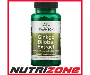 Swanson Ginkgo Biloba Extract 60mg Brain & Nervous System Health - 120 caps