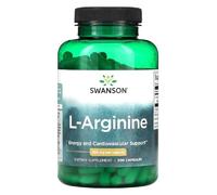 Swanson - L-Arginine 500mg | Nitric Oxide & Circulation Support | Amino Acid for Heart & Performance - 200 Capsules