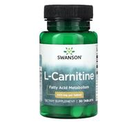 Swanson - L-Carnitine 500mg | Cellular Energy & Fat Metabolism Support | Free-Form Amino Acid - 30 Tablets