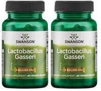 Swanson, Lactobacillus Gasseri, 3 Billion Bacteria Cultures, 60 Capsules, Soy Free, Gluten Free, Non-GMO (Pack of 2)
