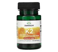Swanson - Natural Vitamin K2 MK-7 | Menaquinone-7 from Natto | Supports Bone Health & Calcium Metabolism - 30 Softgels