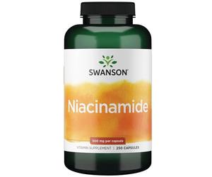 Swanson, Niacinamide, 500mg, Vitamin B3, No Flush, 250 Capsules, High-Dose, SOYA-Free, Gluten-Free, GMO-Free