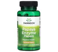 Swanson - Papaya Enzyme Papain, 100mg | Digestive Enzyme and Gut Health - 90 Veggie Capsules