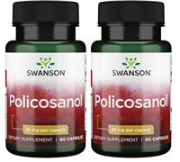 Swanson, Policosanol, 20mg, Extract from Sugar Cane, 60 Capsules, Laboratory Tested, High Dose, Gluten Free, Soy Free, GMO Free (Pack of 2)