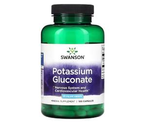 Swanson - Potassium Gluconate, 99mg | Electrolyte and Heart Health - 100 Capsules